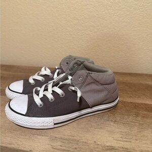 Converse Gray and White Mid-Top Sneakers